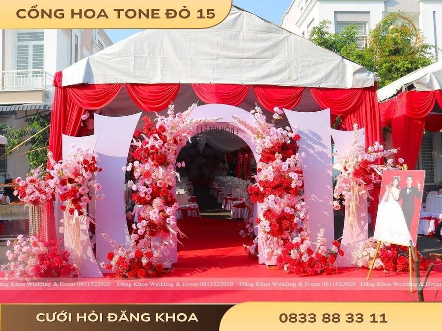 Cổng hoa tone đỏ 15