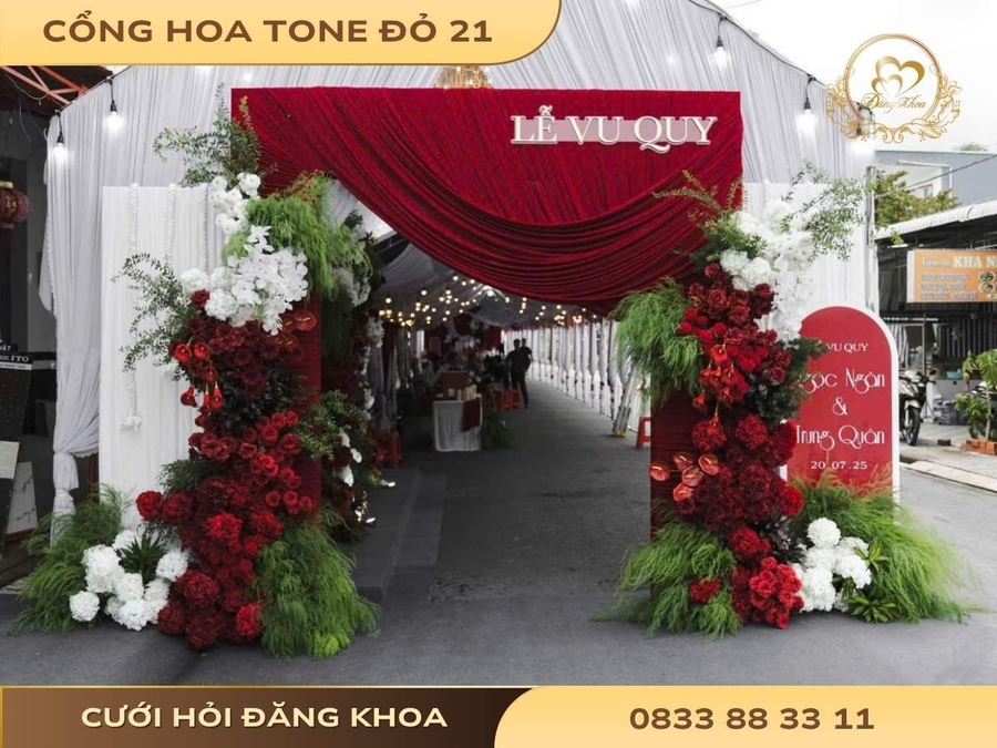 Cổng hoa tone đỏ 21