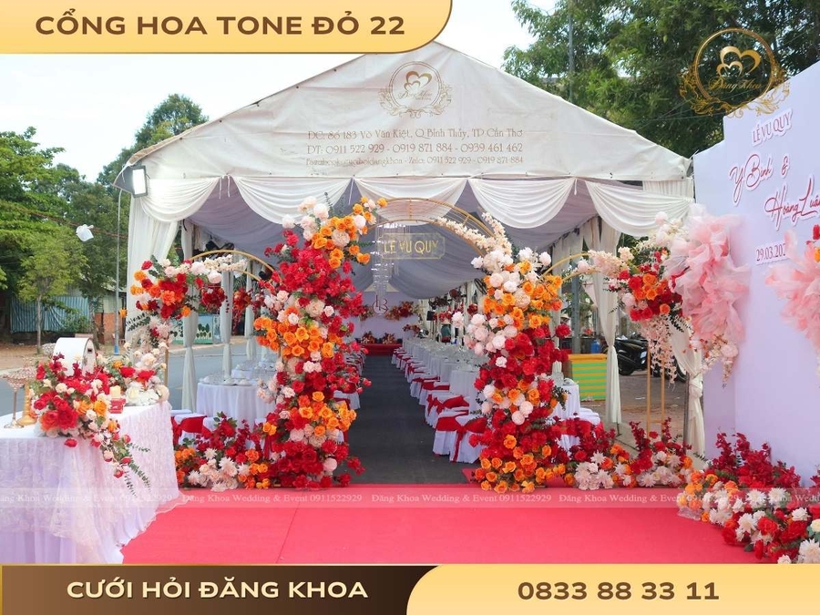Cổng hoa tone đỏ 22