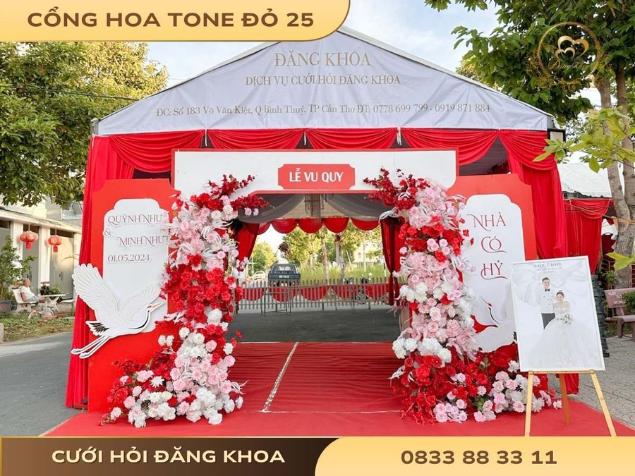Cổng hoa tone đỏ 25