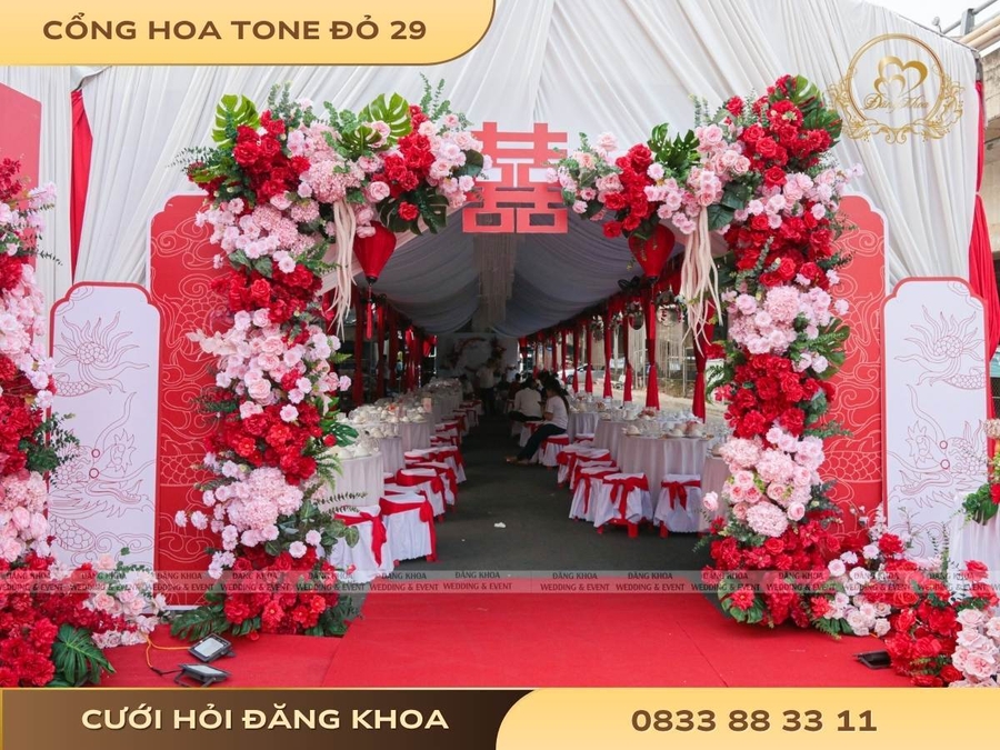 Cổng hoa tone đỏ 29