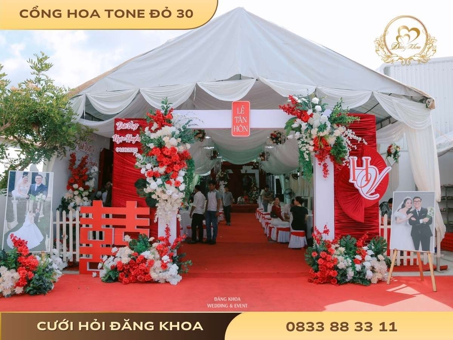 Cổng hoa tone đỏ 30