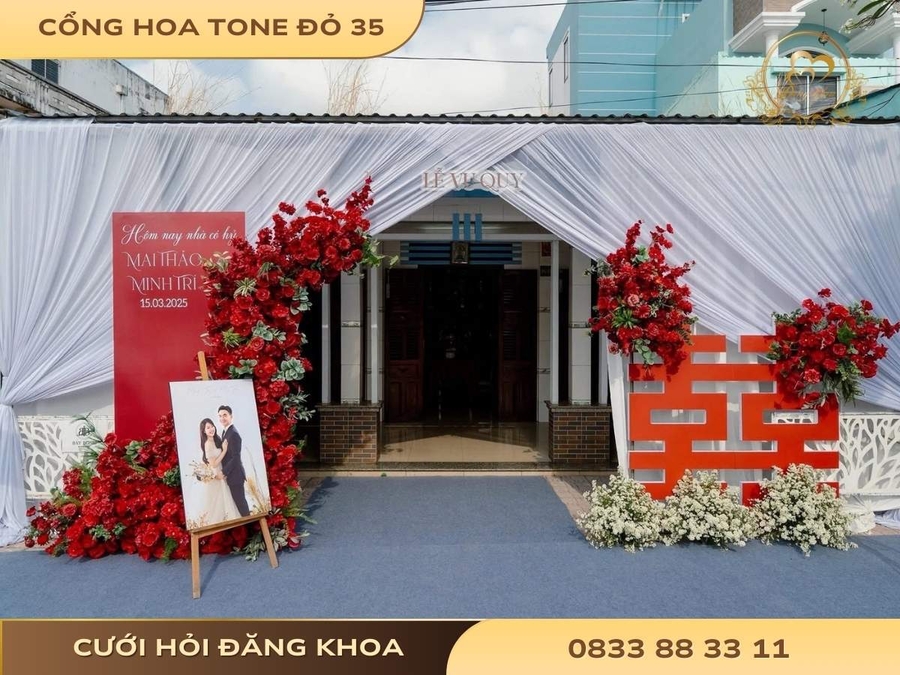Cổng hoa tone đỏ 35