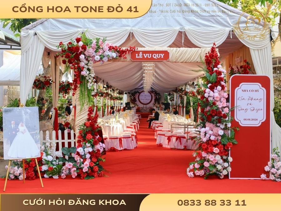 Cổng hoa tone đỏ 41