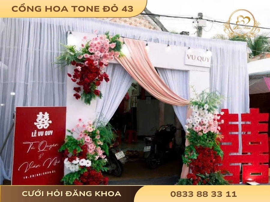 Cổng hoa tone đỏ 43