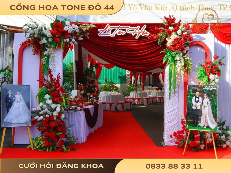Cổng hoa tone đỏ 44