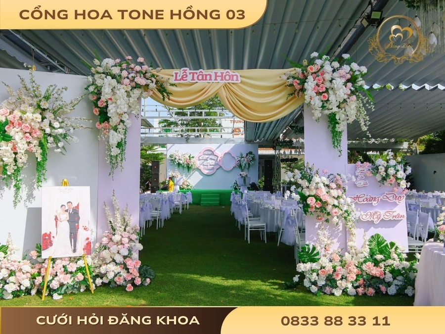 Cổng hoa tone hồng 03