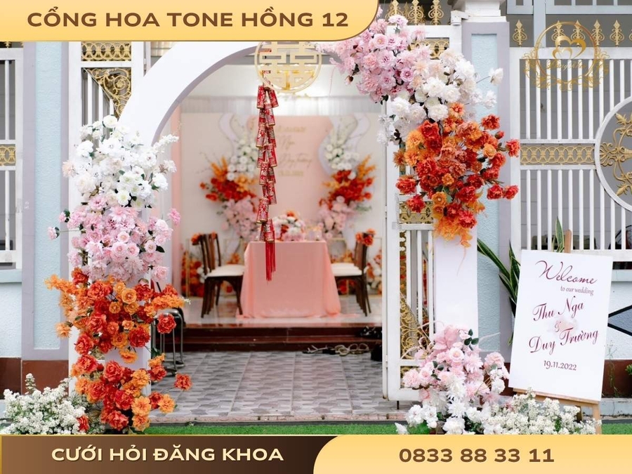 Cổng hoa tone hồng 12