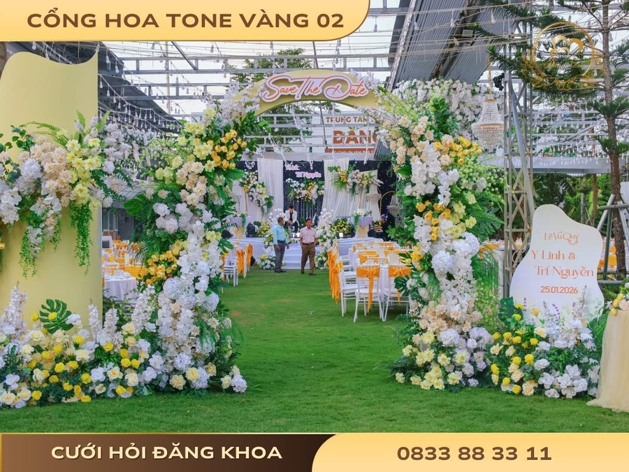 Cổng hoa tone vàng 02