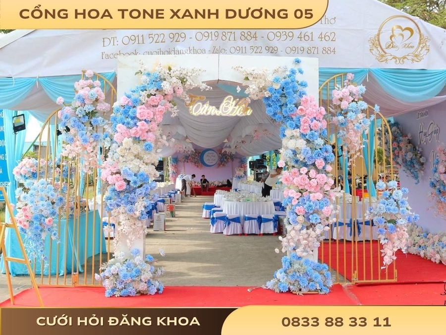 Cổng hoa tone xanh dương 05