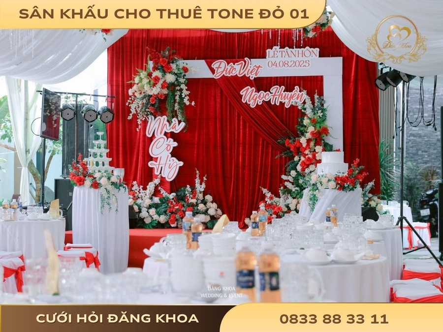 Sân khấu cho thuê tone đỏ 01