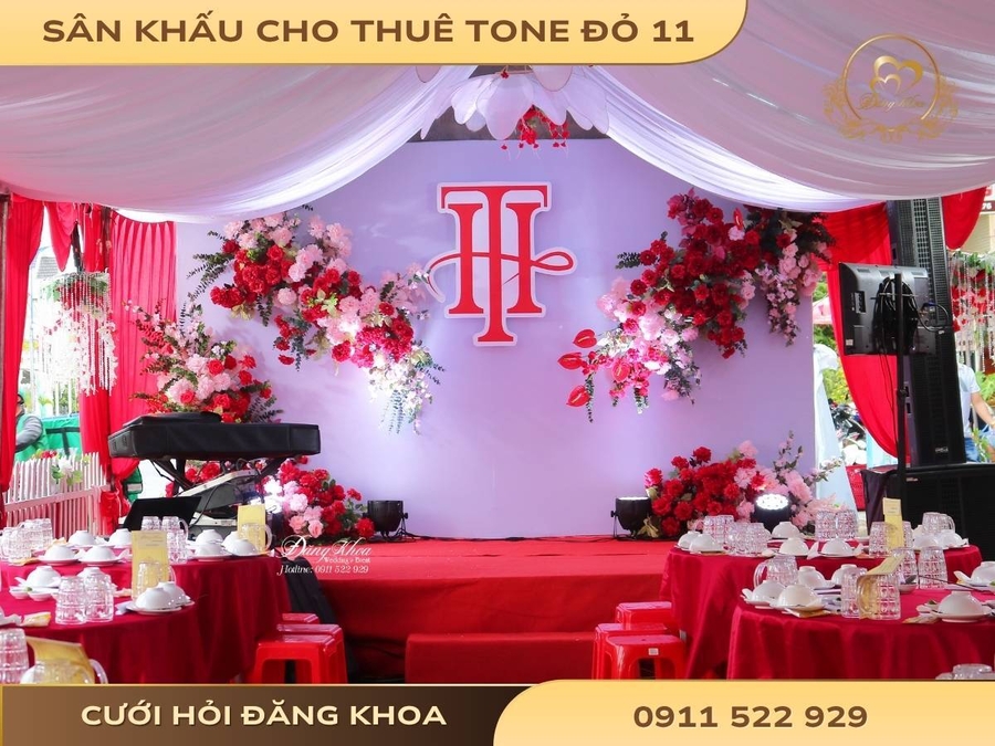 Sân khấu cho thuê tone đỏ 11