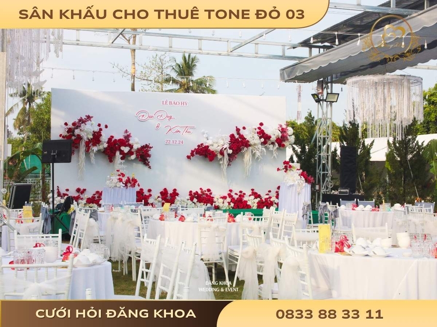 Sân khấu cho thuê tone đỏ 03