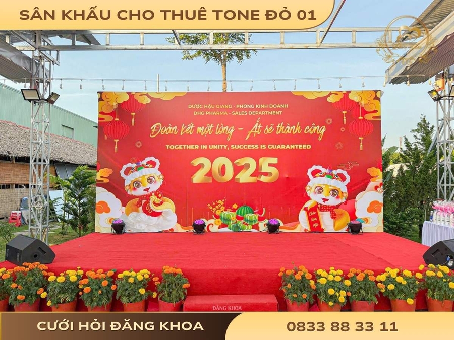 Sân khấu cho thuê tone đỏ 01