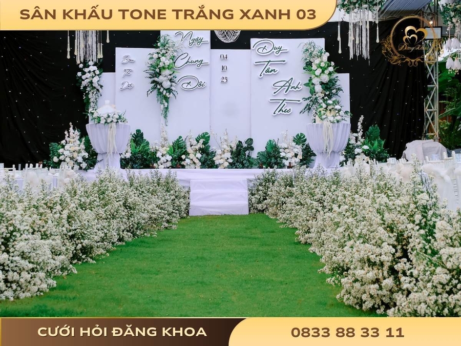 Sân khấu tone trắng xanh 03