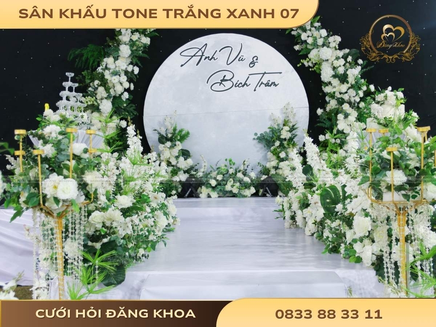 Sân khấu tone trắng xanh 07
