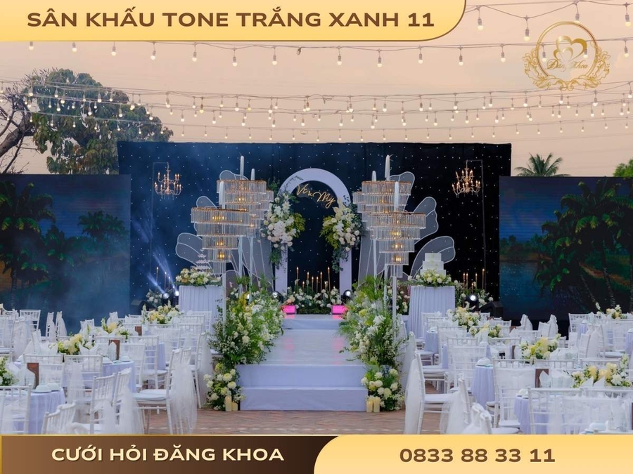 Sân khấu tone trắng xanh 11