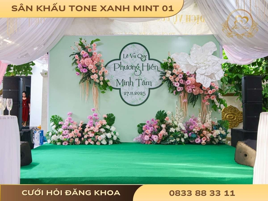 Sân khấu tone xanh mint 01