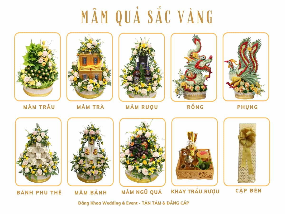 Mâm quả sắc vàng.