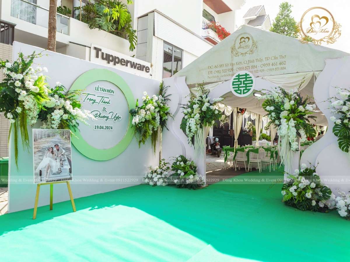 cưới hỏi đăng khoa - cổng hoa - phông chụp hình