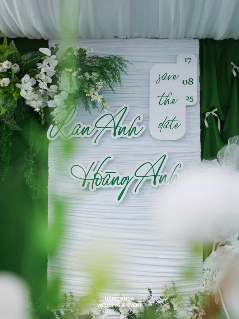 cưới hỏi đăng khoa - bảng tên cô dâu chú rể bạckdrop