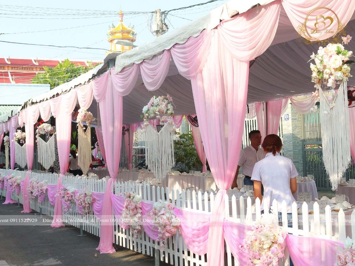 cưới hỏi đăng khoa - rạp cưới - nhà khách tone hồng