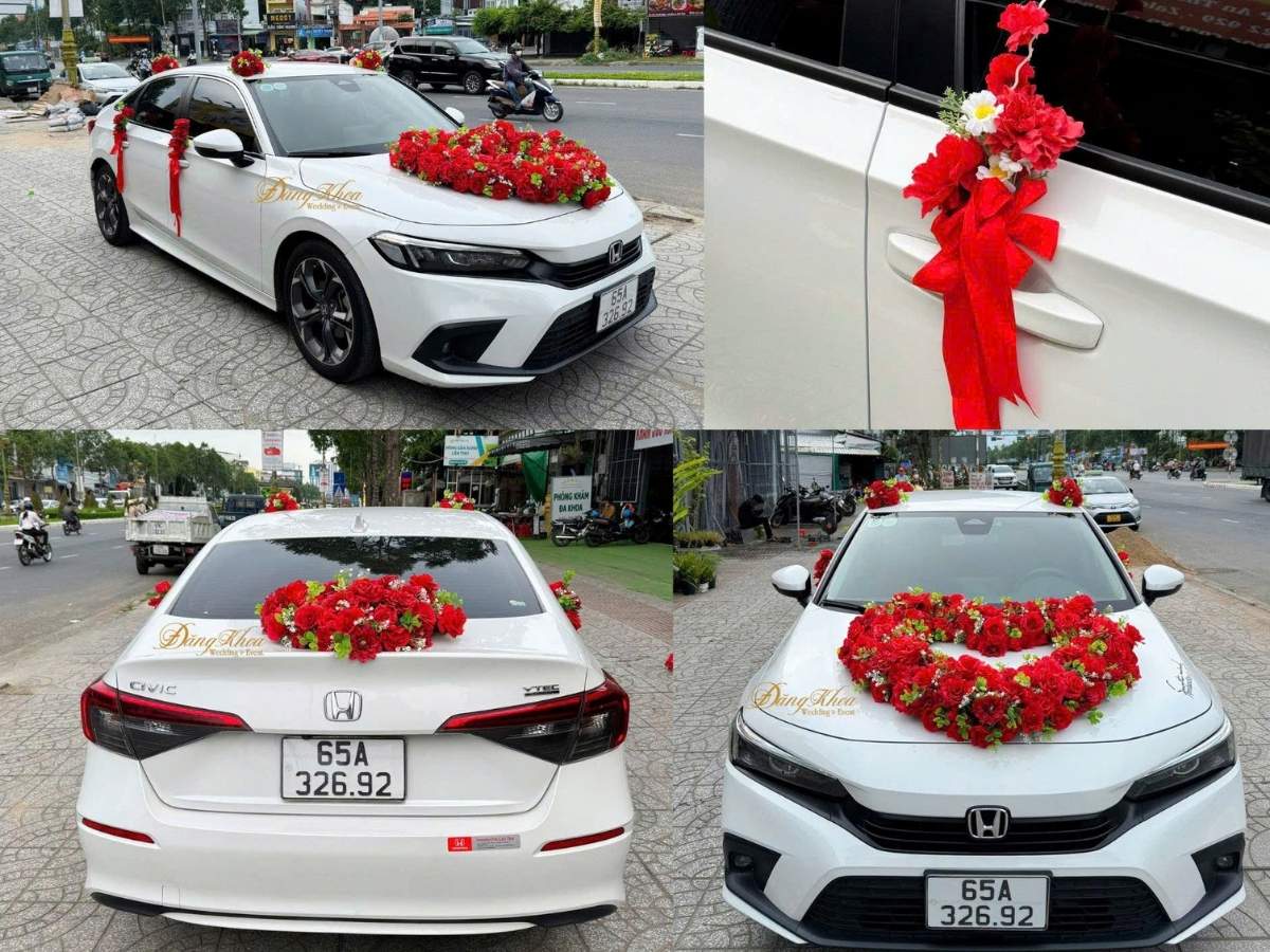 Xe hoa cưới tone đỏ 01.