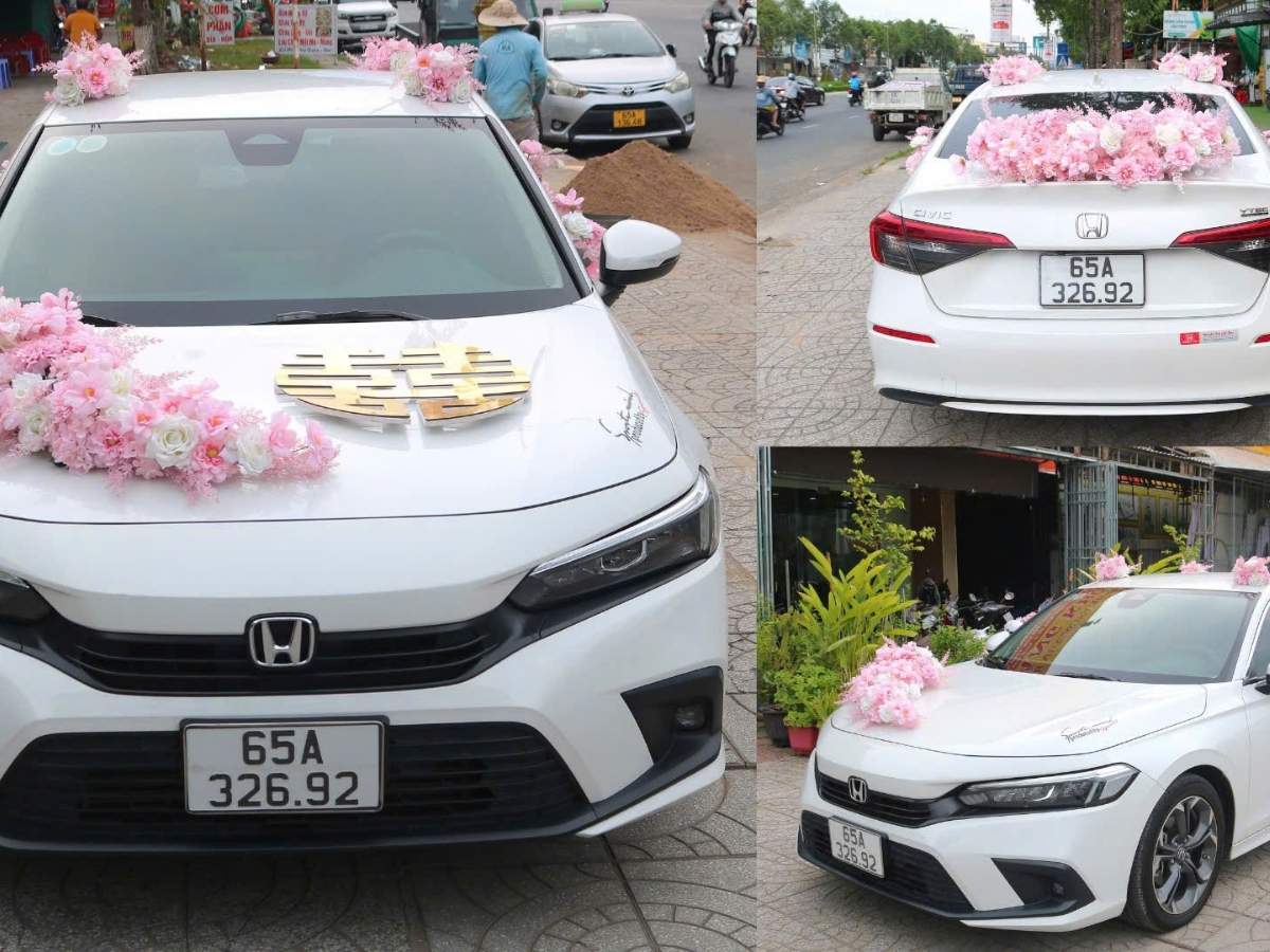 Xe hoa cưới tone hồng 01.