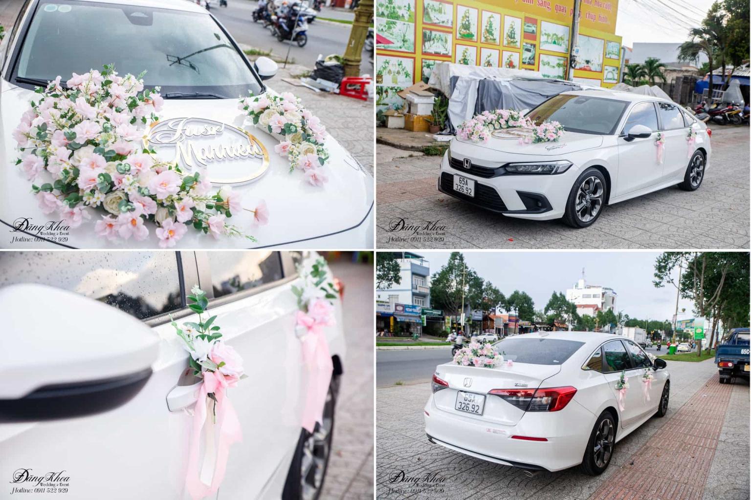 Xe hoa cưới tone hồng 02