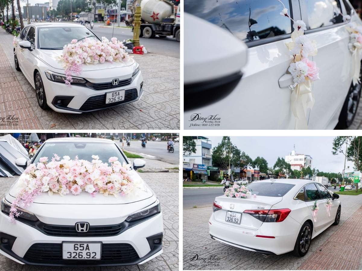 Xe hoa cưới tone hồng 04.