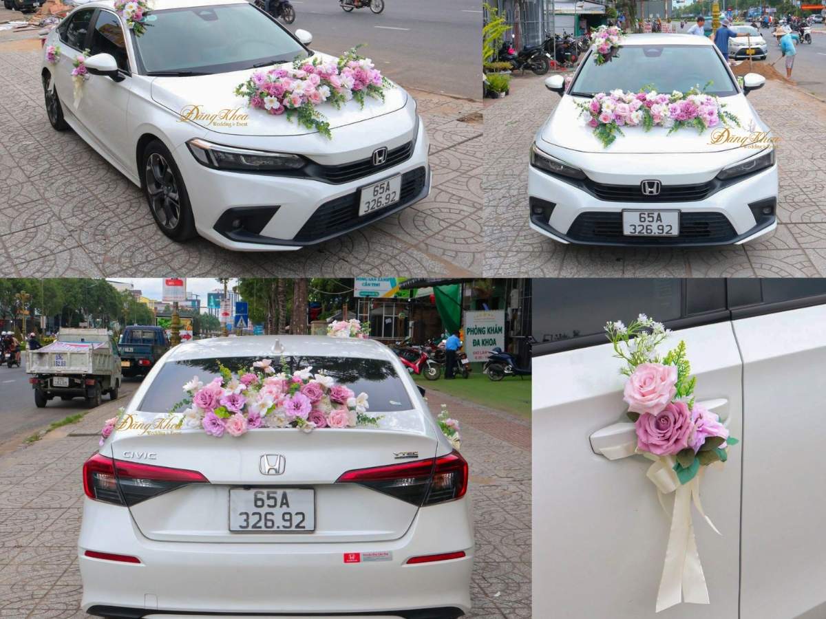 Xe hoa cưới tone hồng 05.