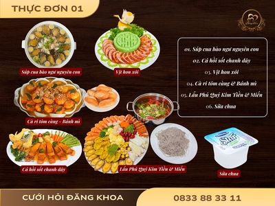 Gợi Ý Menu Tiệc Cưới Trọn Gói
