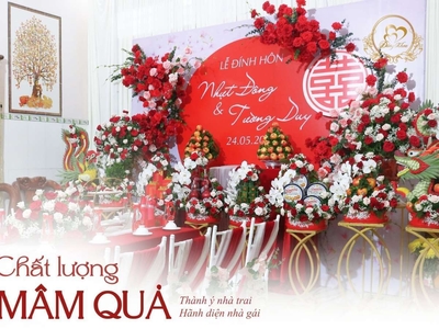 Mâm Quả Trang Trí Hoa Tươi