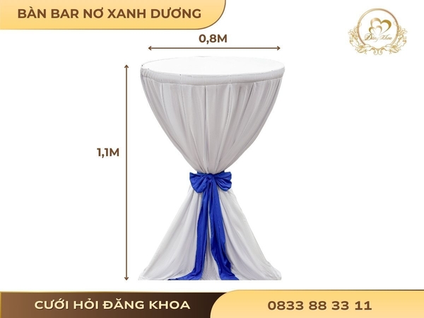Bàn bar nơ xanh dương