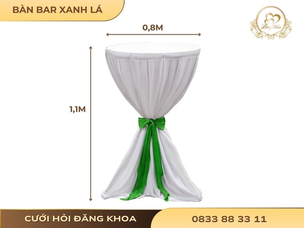Bàn bar nơ xanh lá