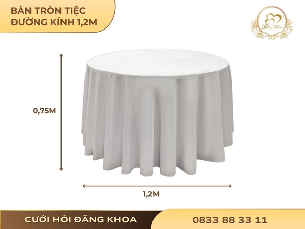 Bàn tròn tiệc - đường kính 1m2