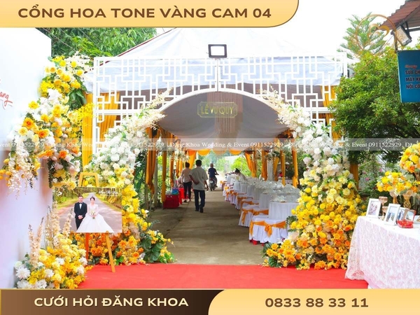 Cổng hoa tone vàng cam 04