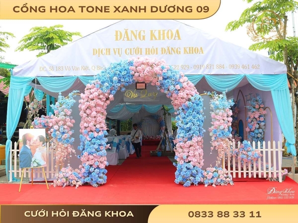 Cổng hoa tone xanh dương 09