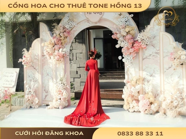 Cổng hoa cho thuê tone hồng 13