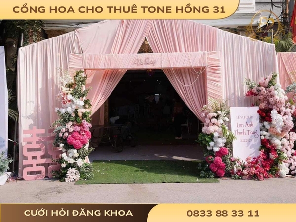 Cổng hoa cho thuê tone hồng 31