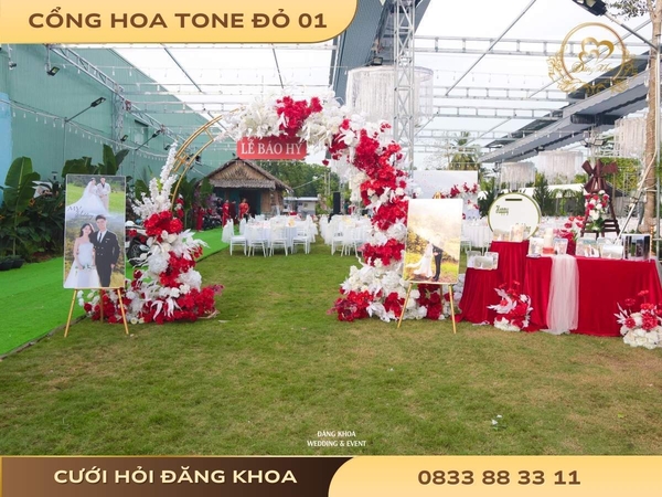 Cổng hoa tone đỏ 01