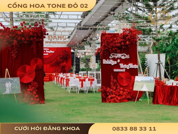 Cổng hoa tone đỏ 02