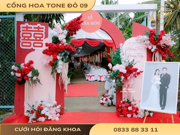Cổng hoa tone đỏ 09
