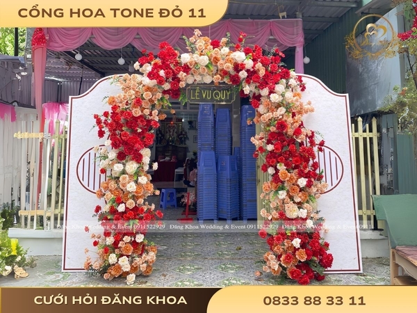 Cổng hoa tone đỏ 11