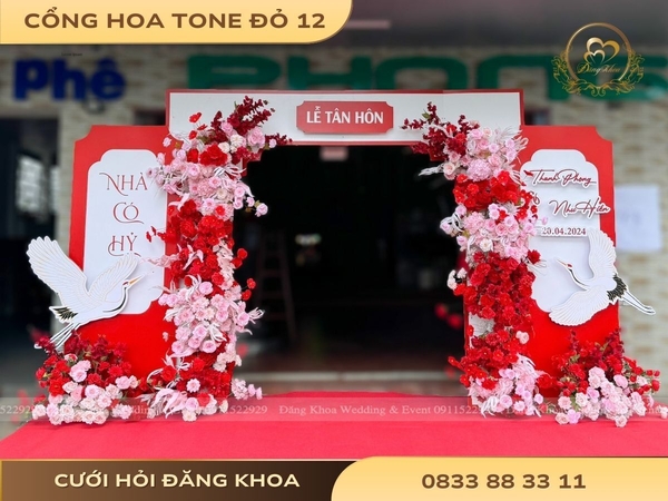 Cổng hoa tone đỏ 12