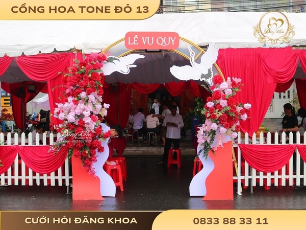 Cổng hoa tone đỏ 13