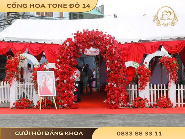 Cổng hoa tone đỏ 14