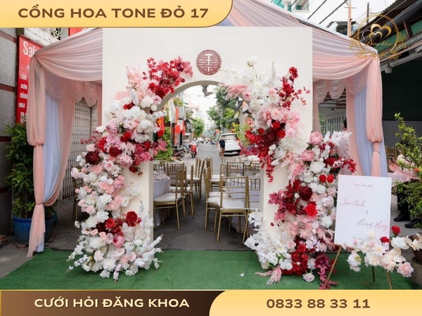 Cổng hoa tone đỏ 17