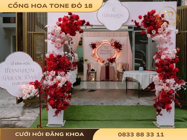 Cổng hoa tone đỏ 18