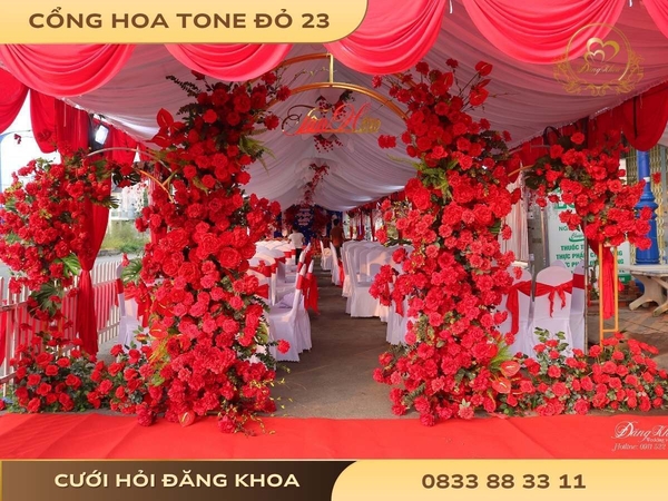 Cổng hoa tone đỏ 23